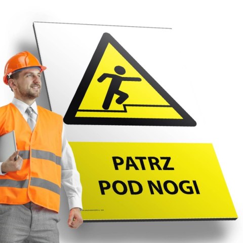 Tablica PVC 20x30 cm PATRZ POD NOGI Tablica PVC 20x30 cm PATRZ POD NOGI