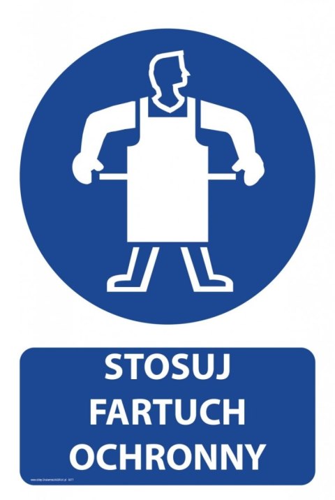 Tablica PVC 20x30 cm STOSUJ FARTUCH OCHRONNY Tablica PVC 20x30 cm STOSUJ FARTUCH OCHRONNY