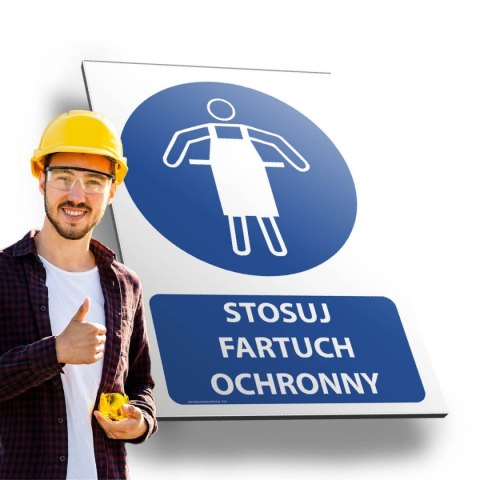 Tablica PVC 20x30 cm STOSUJ FARTUCH OCHRONNY Tablica PVC 20x30 cm STOSUJ FARTUCH OCHRONNY