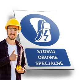 Tablica PVC 20x30 cm STOSUJ OBUWIE SPECJALNE