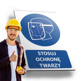 Tablica PVC 20x30 cm STOSUJ OCHRONĘ TWARZY