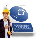 Tablica PVC 20x30 cm URUCHOM DOPŁYW POWIETRZA DO SZALUPY RATUNKOWEJ