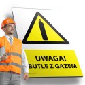 Tablica PVC 20x30 cm UWAGA BUTLE Z GAZEM
