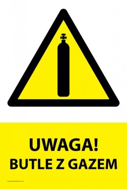 Tablica PVC 20x30 cm UWAGA BUTLE Z GAZEM
