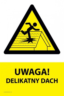 Tablica PVC 20x30 cm UWAGA DELIKATNY DACH