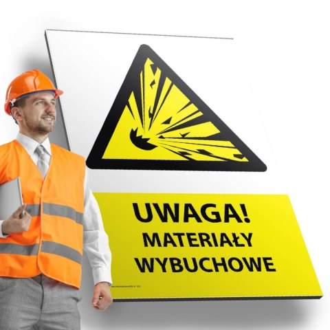 Tablica PVC 20x30 cm UWAGA MATERIAŁY WYBUCHOWE Tablica PVC 20x30 cm UWAGA MATERIAŁY WYBUCHOWE