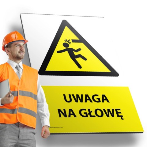 Tablica PVC 20x30 cm UWAGA NA GŁOWĘ Tablica PVC 20x30 cm UWAGA NA GŁOWĘ