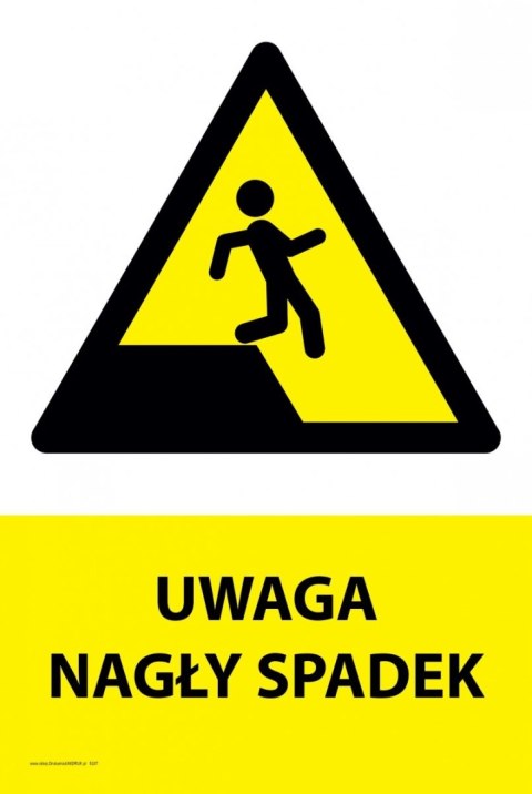 Tablica PVC 20x30 cm UWAGA NAGŁY SPADEK Tablica PVC 20x30 cm UWAGA NAGŁY SPADEK