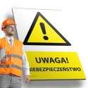 Tablica PVC 20x30 cm UWAGA NIEBEZPIECZEŃSTWO