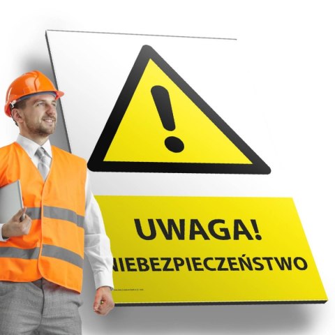 Tablica PVC 20x30 cm UWAGA NIEBEZPIECZEŃSTWO Tablica PVC 20x30 cm UWAGA NIEBEZPIECZEŃSTWO