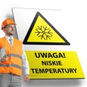 Tablica PVC 20x30 cm UWAGA NISKIE TEMPERATURY