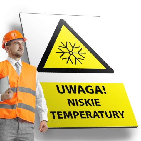 Tablica PVC 20x30 cm UWAGA NISKIE TEMPERATURY Tablica PVC 20x30 cm UWAGA NISKIE TEMPERATURY