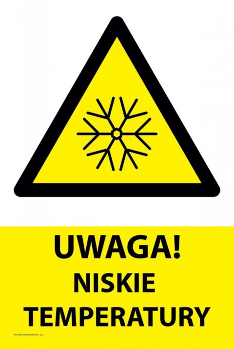 Tablica PVC 20x30 cm UWAGA NISKIE TEMPERATURY Tablica PVC 20x30 cm UWAGA NISKIE TEMPERATURY