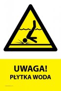 Tablica PVC 20x30 cm UWAGA PŁYTKA WODA