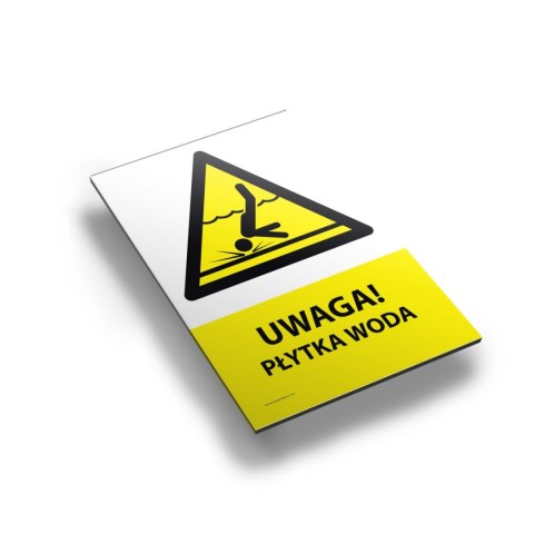 Tablica PVC 20x30 cm UWAGA PŁYTKA WODA Tablica PVC 20x30 cm UWAGA PŁYTKA WODA