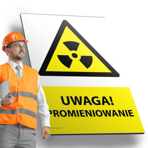 Tablica PVC 20x30 cm UWAGA PROMIENIOWANIE Tablica PVC 20x30 cm UWAGA PROMIENIOWANIE