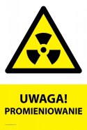 Tablica PVC 20x30 cm UWAGA PROMIENIOWANIE