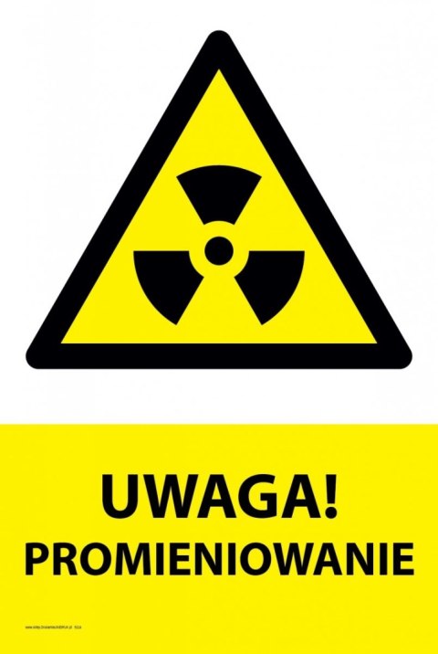 Tablica PVC 20x30 cm UWAGA PROMIENIOWANIE Tablica PVC 20x30 cm UWAGA PROMIENIOWANIE