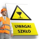 Tablica PVC 20x30 cm UWAGA SZKŁO