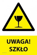 Tablica PVC 20x30 cm UWAGA SZKŁO