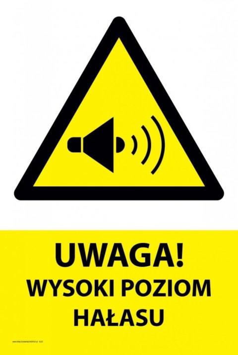 Tablica PVC 20x30 cm UWAGA WYSOKI POZIOM HAŁASU Tablica PVC 20x30 cm UWAGA WYSOKI POZIOM HAŁASU