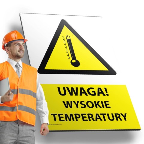 Tablica PVC 20x30 cm UWAGA WYSOKIE TEMPERATURY Tablica PVC 20x30 cm UWAGA WYSOKIE TEMPERATURY