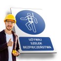 Tablica PVC 20x30 cm UŻYWAJ SZELEK BEZPIECZEŃSTWA
