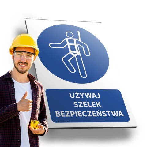 Tablica PVC 20x30 cm UŻYWAJ SZELEK BEZPIECZEŃSTWA Tablica PVC 20x30 cm UŻYWAJ SZELEK BEZPIECZEŃSTWA
