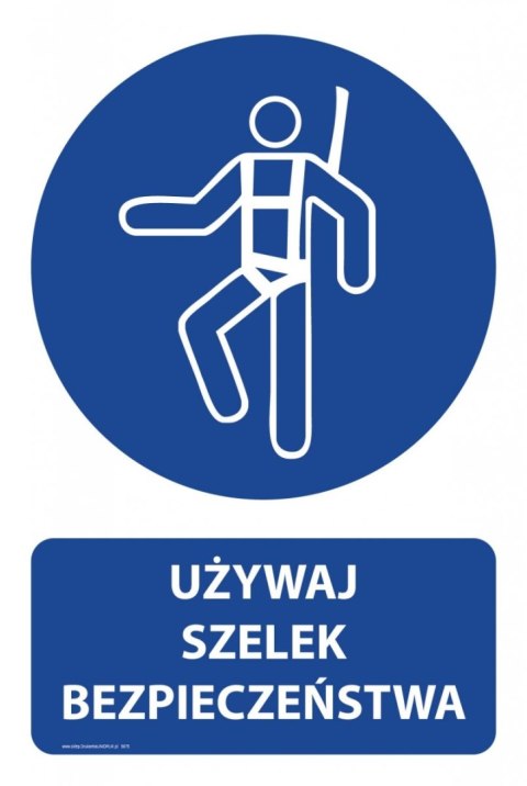Tablica PVC 20x30 cm UŻYWAJ SZELEK BEZPIECZEŃSTWA Tablica PVC 20x30 cm UŻYWAJ SZELEK BEZPIECZEŃSTWA