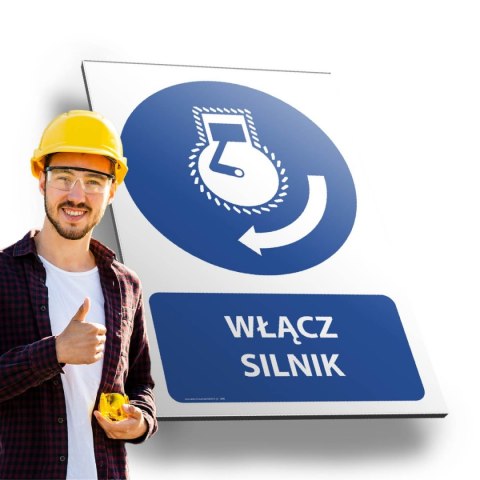 Tablica PVC 20x30 cm WŁĄCZ SILNIK Tablica PVC 20x30 cm WŁĄCZ SILNIK
