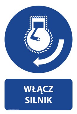 Tablica PVC 20x30 cm WŁĄCZ SILNIK