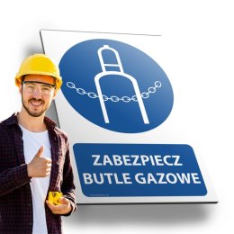 Tablica PVC 20x30 cm ZABEZPIECZ BUTLE GAZOWE