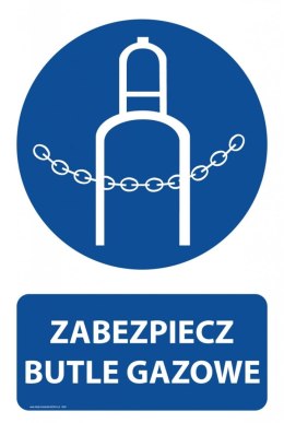 Tablica PVC 20x30 cm ZABEZPIECZ BUTLE GAZOWE