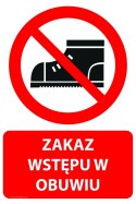 Tablica PVC 20x30 cm ZAKAZ WSTĘPU W OBUWIU