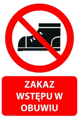 Tablica PVC 20x30 cm ZAKAZ WSTĘPU W OBUWIU
