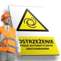 Tablica PVC 20x30cm OSTRZEŻENIE PRZED AUTOMATYCZNYM URUCHOMIENIEM