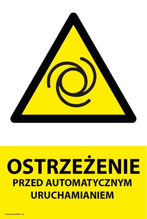 Tablica PVC 20x30cm OSTRZEŻENIE PRZED AUTOMATYCZNYM URUCHOMIENIEM Tablica PVC 20x30cm OSTRZEŻENIE PRZED AUTOMATYCZNYM URUCHOMIENIEM