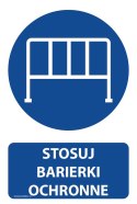Tablica PVC 20x30cm STOSUJ BARIERKI OCHRONNE