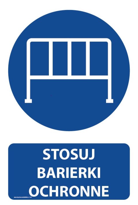 Tablica PVC 20x30cm STOSUJ BARIERKI OCHRONNE Tablica PVC 20x30cm STOSUJ BARIERKI OCHRONNE