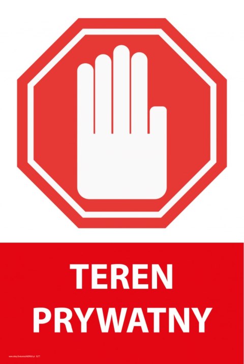 Tablica PVC 20x30cm TEREN PRYWATNY Tablica PVC 20x30cm TEREN PRYWATNY