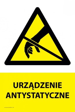 Tablica PVC 20x30cm URZĄDZENIE ANTYSTATYCZNE