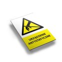 Tablica PVC 20x30cm URZĄDZENIE ANTYSTATYCZNE