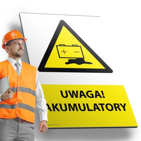 Tablica PVC 20x30cm UWAGA AKUMULATORY Tablica PVC 20x30cm UWAGA AKUMULATORY