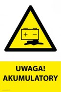 Tablica PVC 20x30cm UWAGA AKUMULATORY