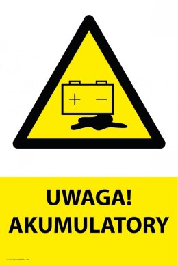 Tablica PVC 20x30cm UWAGA AKUMULATORY