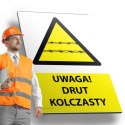 Tablica PVC 20x30cm UWAGA DRUT KOLCZASTY