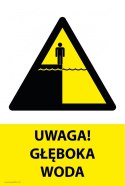 Tablica PVC 20x30cm UWAGA GŁĘBOKA WODA