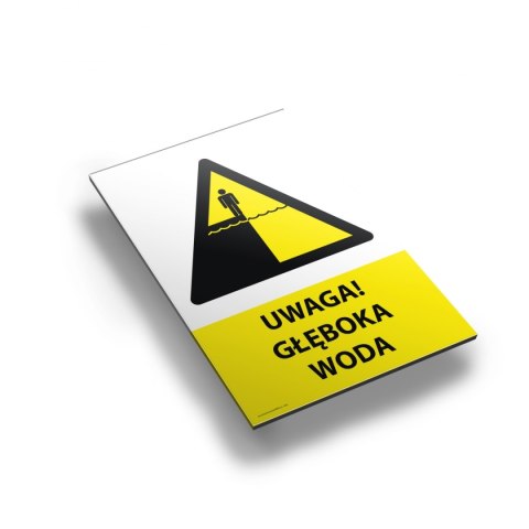 Tablica PVC 20x30cm UWAGA GŁĘBOKA WODA Tablica PVC 20x30cm UWAGA GŁĘBOKA WODA