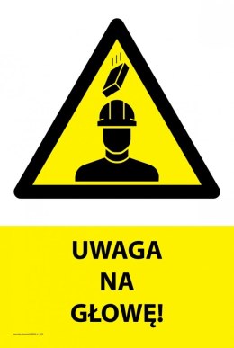Tablica PVC 20x30cm UWAGA NA GŁOWĘ