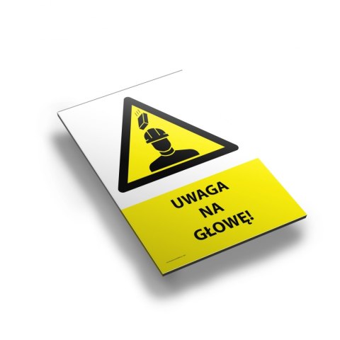 Tablica PVC 20x30cm UWAGA NA GŁOWĘ Tablica PVC 20x30cm UWAGA NA GŁOWĘ